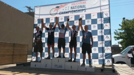 National Criterium champion John Rubic on the podium
