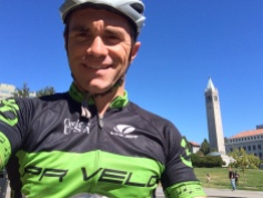Kyle Rizzo at Sather Tower (aka the Campanile) at UC Berkeley.