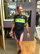 Chris Owens rockin' the pink shorts at Bicycles Plus in Oshawa, Ontario, Canada.
